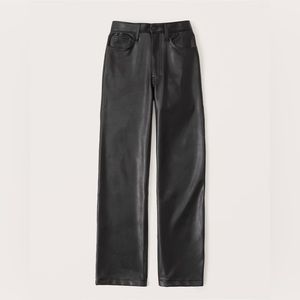 Abercrombie & Fitch Ultra High Rise Vegan Leather 90s Straight Pant SIZE 32/ 14